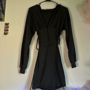 Gray hooded dress